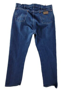Wrangler Jeans Tag 40x34 Blue 13MWZ Western 37x32 VTG US Fabric Cowboy Cut